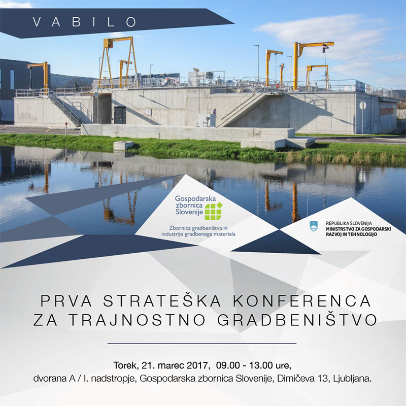 Vabilo na PRVO STRATEŠKO KONFERENCO ZA TRAJNOSTNO GRADBENIŠTVO