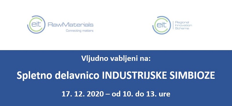 Spletna delavnica INDUSTRIJSKE SIMBIOZE, 17. 12 . 2020