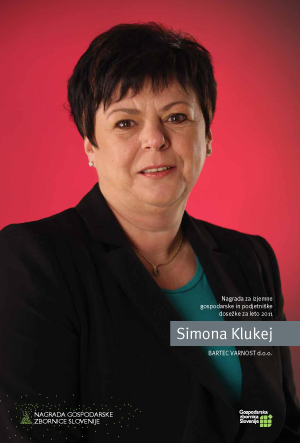 Simona Klukej je prejemnica Nagrade GZS za izjemne gospodarske in podjetniške dosežke